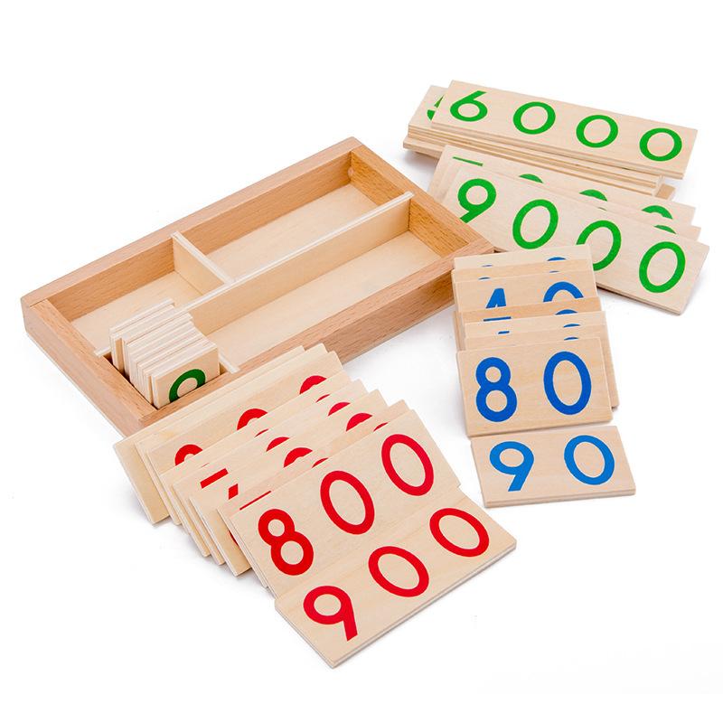 Montessori 1-9000 Number Cards - Home Edition for Kindergarten Mathematics
