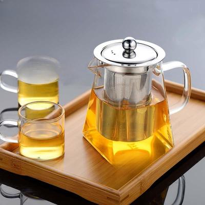 Glass Tea Infuser Borosilicate Glass Teapot With Removable Filter Clear Glass Flower Tea Pot Teacup Juice Jug Teaware Set