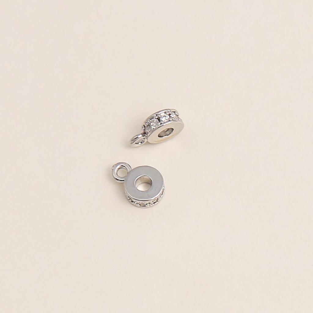 18K Gold-Plated Cubic Zirconia Spacer Beads Pendant and Clasp for DIY Jewelry