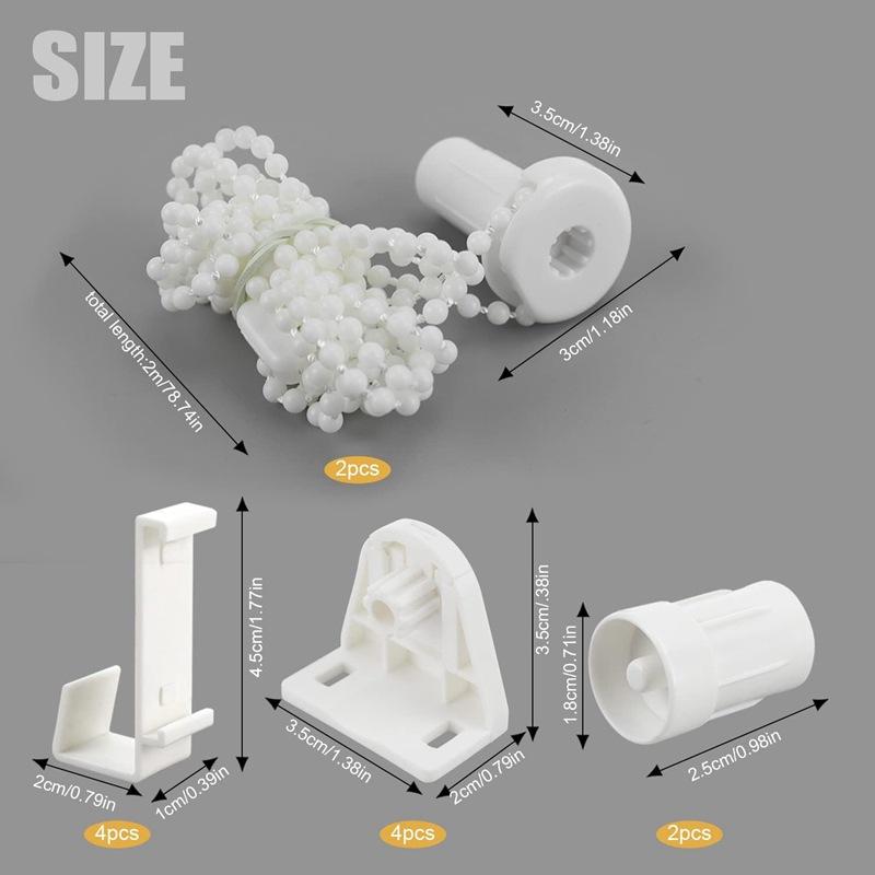 2M 17Mm Roller Blind Fittings Kit Brackets Beaded Chain Spares Controller Set Replacement Window Blind Parts