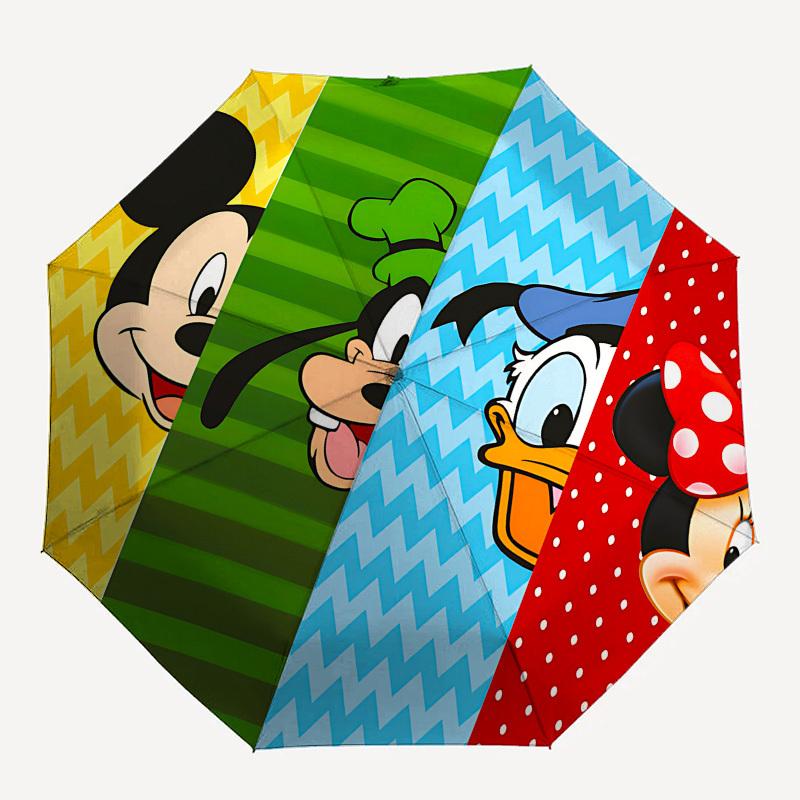 Mickey Mouse, Disney Characters Themed Automatic Opening and Closing Umbrella, Brightly Colored 8-rib Portable Umbrella, Suitable for Men and Women, A