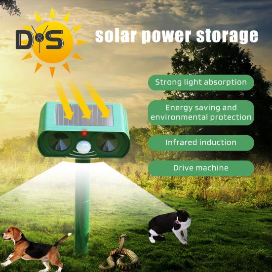 

Ультразвуковой отпугиватель крыс на солнечной батарее с широким охватом 110 градусов, водонепроницаемый датчик движения IP44, ультразвуковой отпугиватель вредителей на солнечной батарее трава зеленый