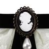 Gifts Delicate Vintage Lady Women Queen Velvet Pearl Elegant Lace Brooch Cameo Girls Brooch