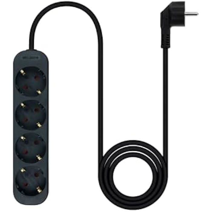 NANOCABLE 10.37.0004-NS-BK - Multiprise avec 4 Prises, 1,4 m, Noir