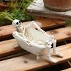 Halloween Decoration Skull Planter Bathtub Resin Crafted Plant Container For Home Office Or Garden