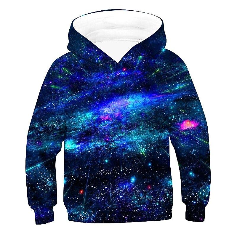 Dětská módní potištěná mikina s kapucí, ležérní sportovní oblečení