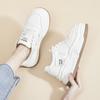 Leather little white shoes women's 2025 new autumn women's shoes heightened round head single shoes platform sports versatile casual shoes