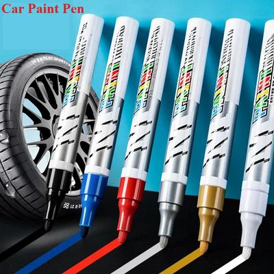 1PC Car Paint Scratches Repair Brush Pen Waterproof Water Paint Marker Pen Car Tire Tread Care Automotive Black White Red Silver