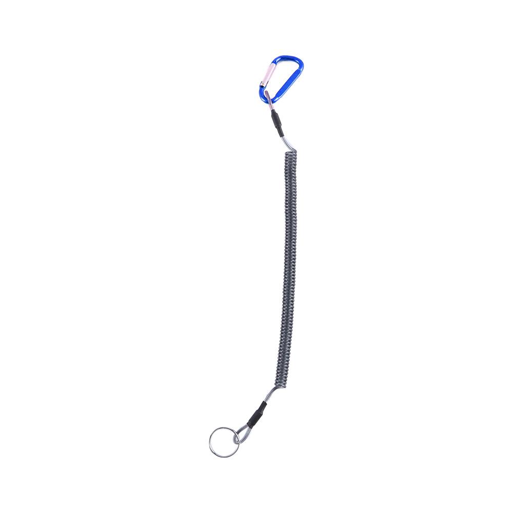 Secure Tool Accessories Elastic Anti-lost Camping Retractable Outdoor Boating Lanyard Fishing String Spring Rope Carabiner