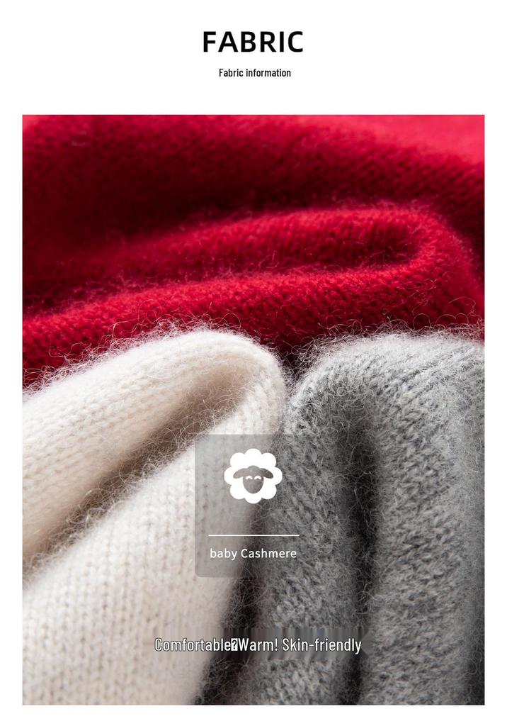 Lekasha Red Cashmere Stand Collar Two-Wear Soft Knit Cardigan for Autumn/Winter