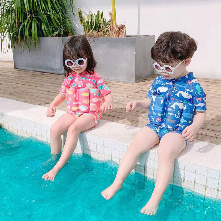 New Kids' Cartoon Buoyancy Surf Swimsuit - Boys/Girls One-Piece Swimwear