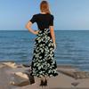 Dámské módní ležérní šaty s krátkým rukávem, kulatým výstřihem a potiskem, elegantní temperament