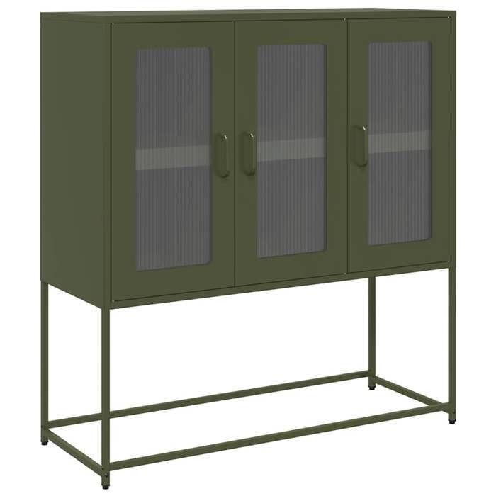 VidaXL Olive Green Buffet 100.5x39x107 Cm Cold-Rolled Steel, Storage Cabinet, Kitchen Storage Cabinet, Furniture 853408