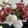 Burnt Edge Rose Artificial Rose Branch 3 Heads Fake Bouquet New Fake Peony  Wedding