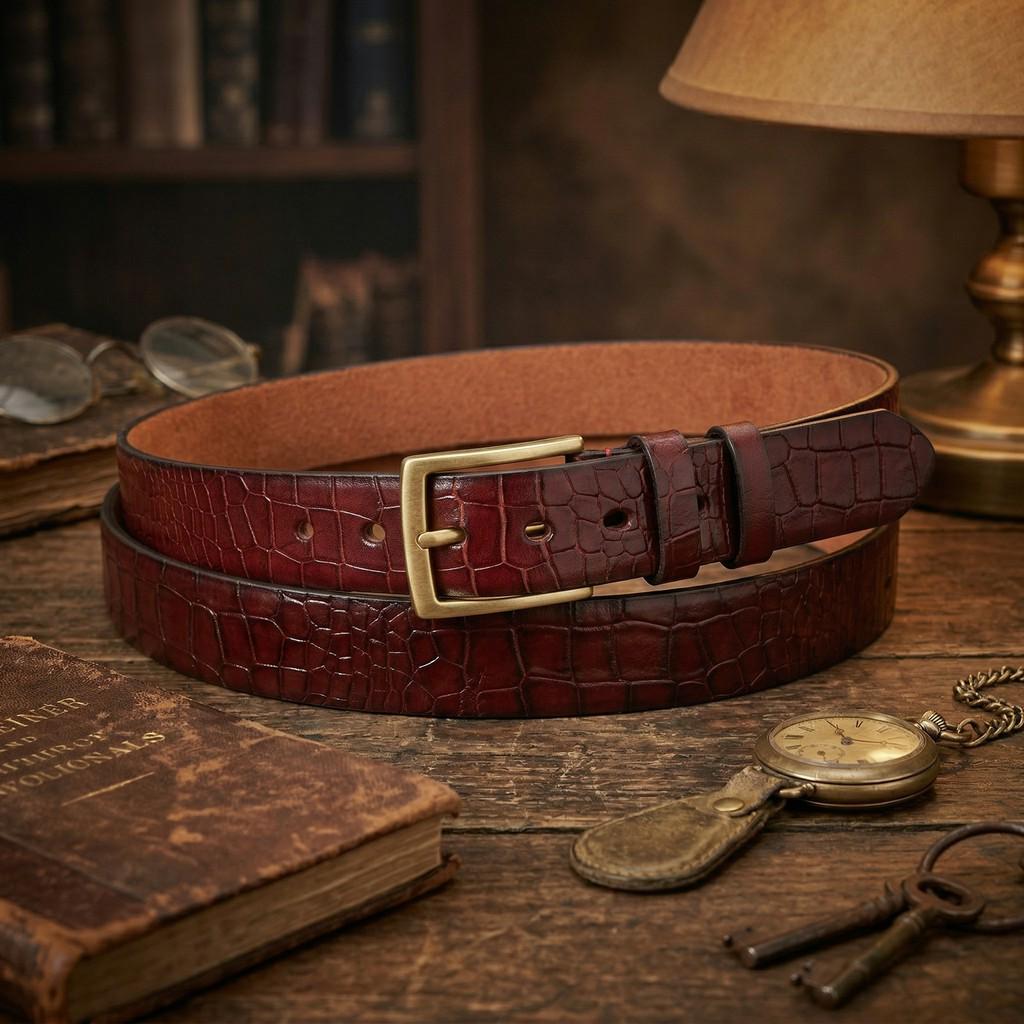 Men s Retro Handmade Leather Belt with Laser Engraved Pattern – Versatile Genuine Cowhide Leather 125 cm