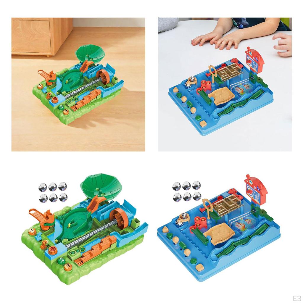 Aile Oyunu Çocuk Mermer Koşusu 3 4 5 6 7 8+ Yaş İçin Yapı Blokları Yeşil
