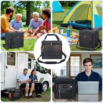 Étui de Rangement Durable et Portable pour Station d'Alimentation avec Bandoulière Réglable et Poches Multiples pour le Camping en Plein Air