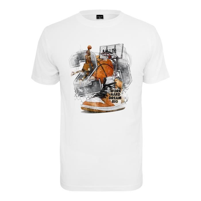 T-shirt Mister Tee Vintage Ballin - Blanc