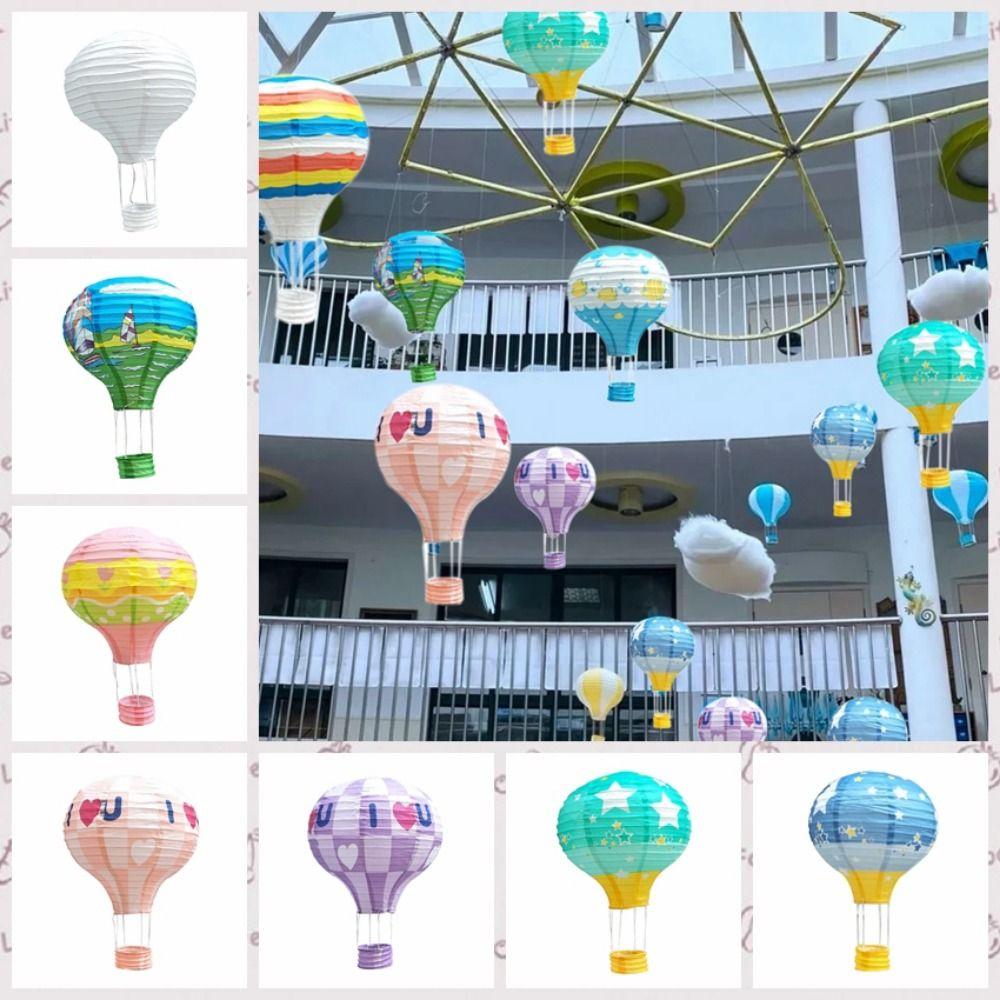 Handmade Paper Lantern DIY Festival Lantern Folding Paper Lantern Air Balloon Lantern  for Party