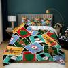 Christmas Series Quilt Cover Pillowcase Digital Printing Three-Piece Set, Bedding