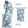 Wearable Blanket Women Home Soft Flannel Casual Print Oversized Hoodie Sweatshirt with Pocket for