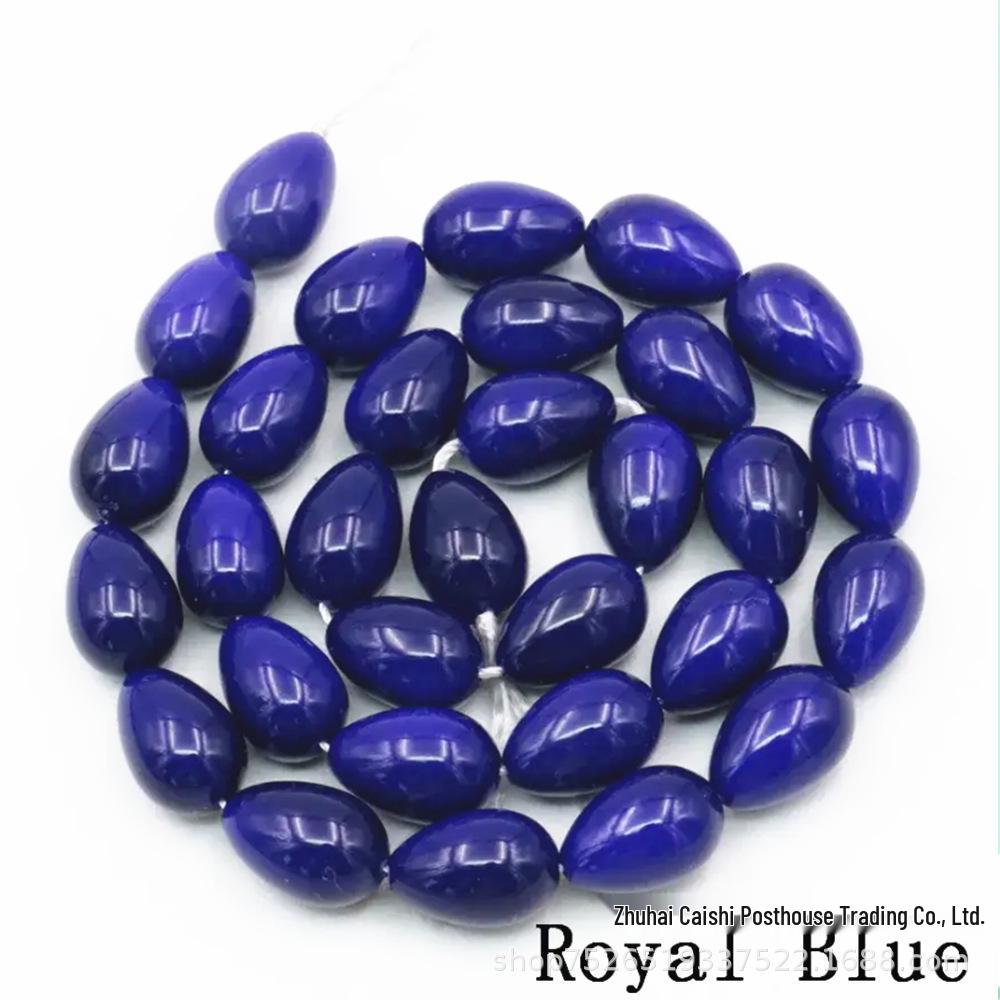 9x13mm Teardrop Glass Shell Beads - Painted, Non-Peeling, Loose Beads for DIY Jewelry.