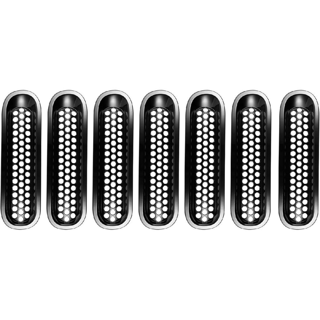 Hooke Road Black JK Grill Erts Front Grille Mesh Cover Guard For Jeep Wrangler JK 2007-2015 Accessories