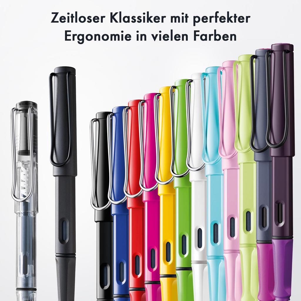 Lamy Safari Cosy Caneta de Tinteiro 020 Edição Especial uma caneta de tinteiro moderna com uma pega ergonómica e intemporal e um aparo de design médio, morango.