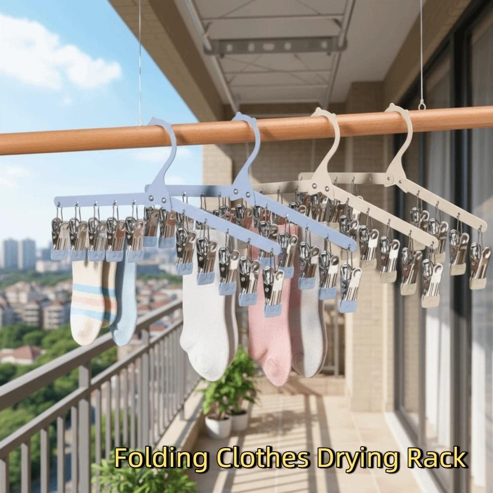 Portable Sock Drying Rack Windproof Sock Laundry Airer Underwear Socks Holder  Balcony