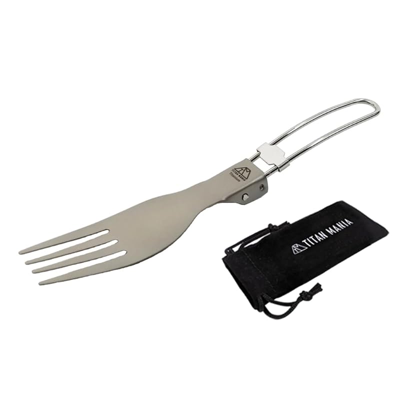 

TITAN MANIA (Titanium Mania) cutlery fork folding Made of titanium solo camp barbecue outdoor super lightweight sturdy folding cooking utensils