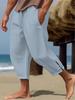 Men's Casual Cotton Linen Drawstring Waist Pocket Pants for Summer 2025