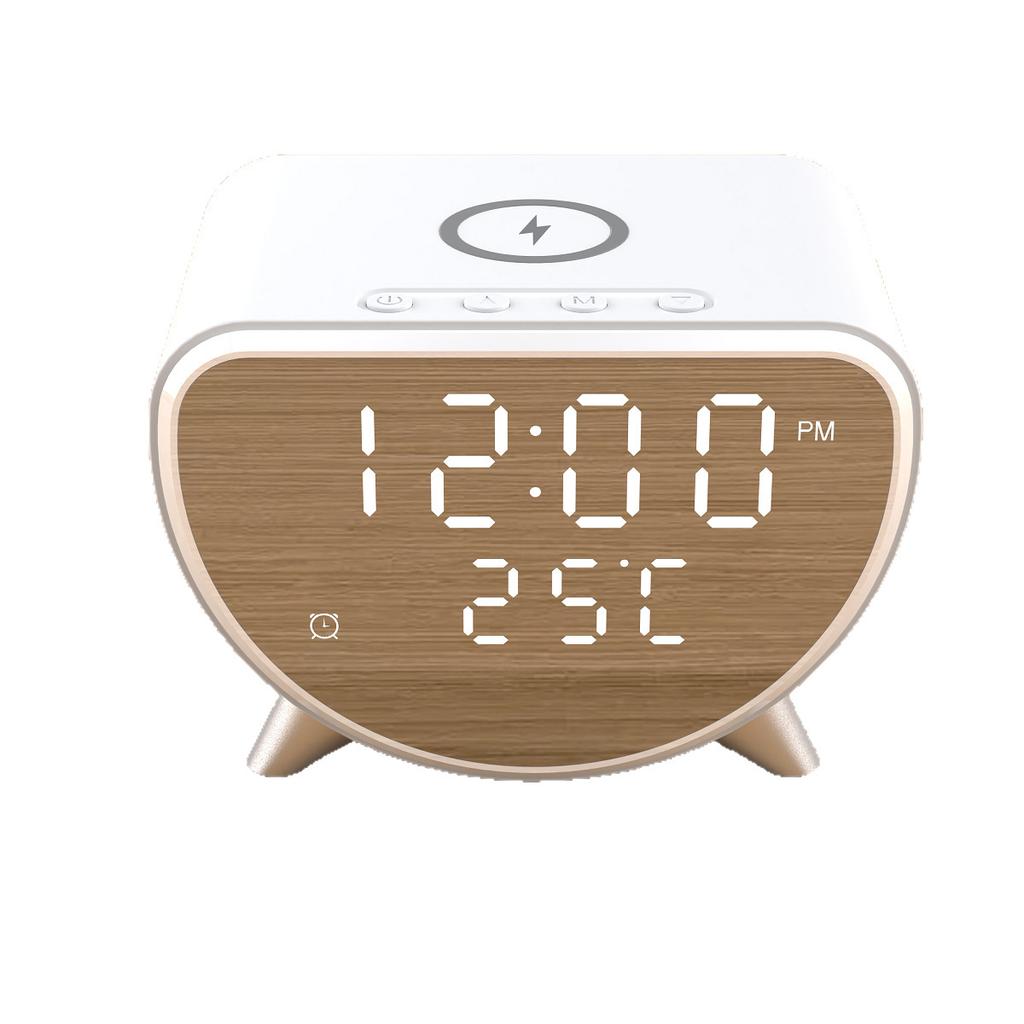 3 In 1 Wireless Charger Stand with Alarm Clock & Thermometer 15W Fast Charging for iPhone 17 16 15