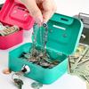 Secure Metal Keylock Storage Box Vault Adult Penny Bank Coin Saver Cash Deposit Register for Daily Home Office Use 4.5*3.8*2.3in