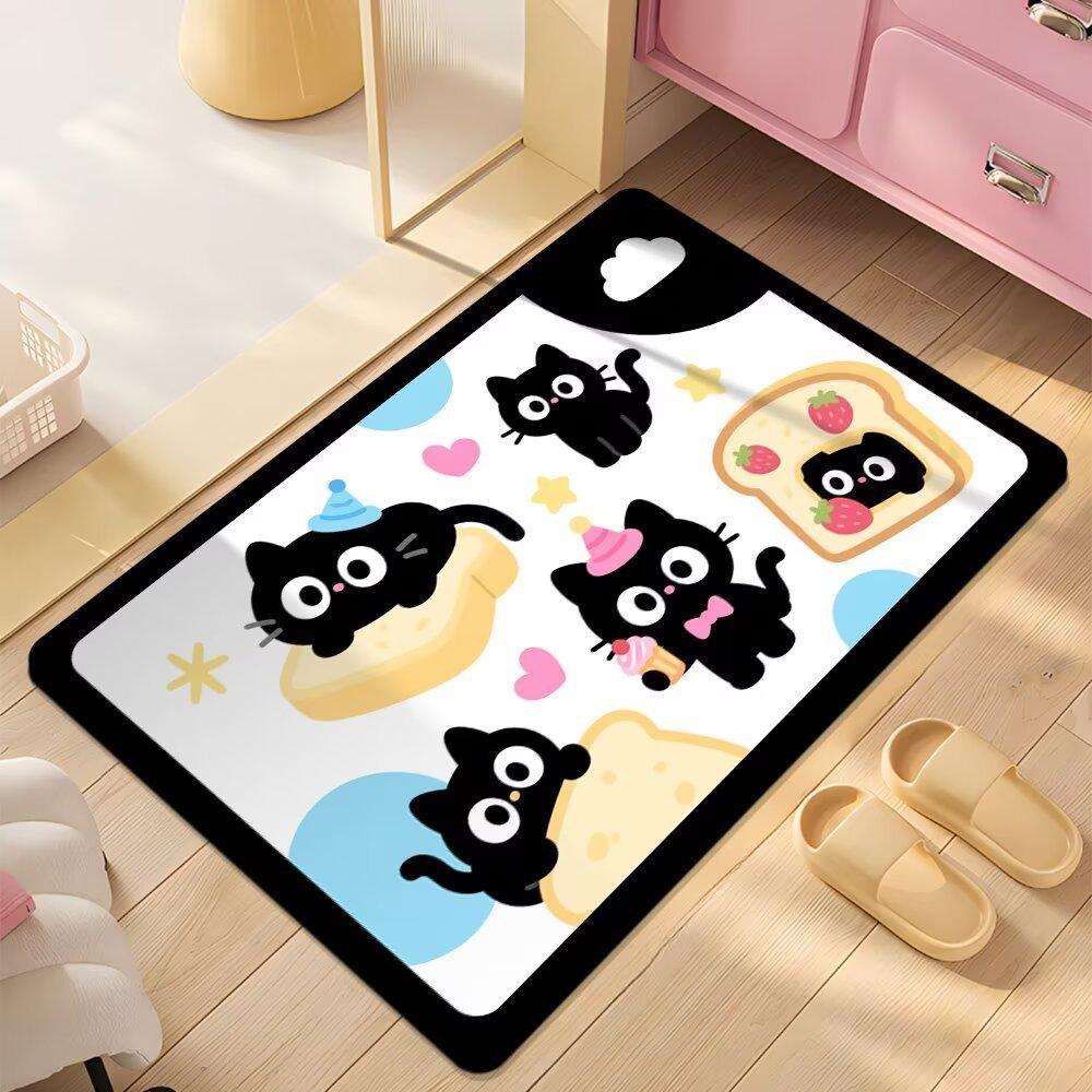 Floor Mat Bathroom Absorbent Mat Cartoon Cute Dopamine Non-slip Mat Household Dirt-resistant Foot Mat Diatom Mud Floor Mat