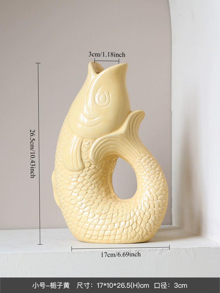 

Creative Carp Ceramic Vase Plant Pots Table Decoration Ornaments Hydroponic Flower Arrangement Floral Vase Room Aesthetic Decor