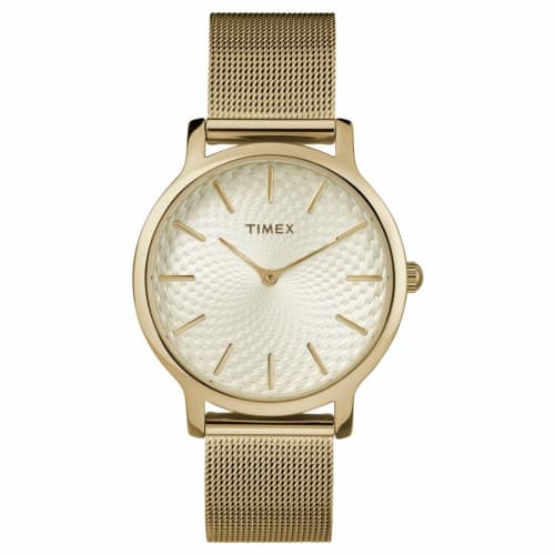 

Timex Women s TW2R36100 Metropolitan Skyline Gold-Tone Stainless Steel Mesh Bracelet Watch