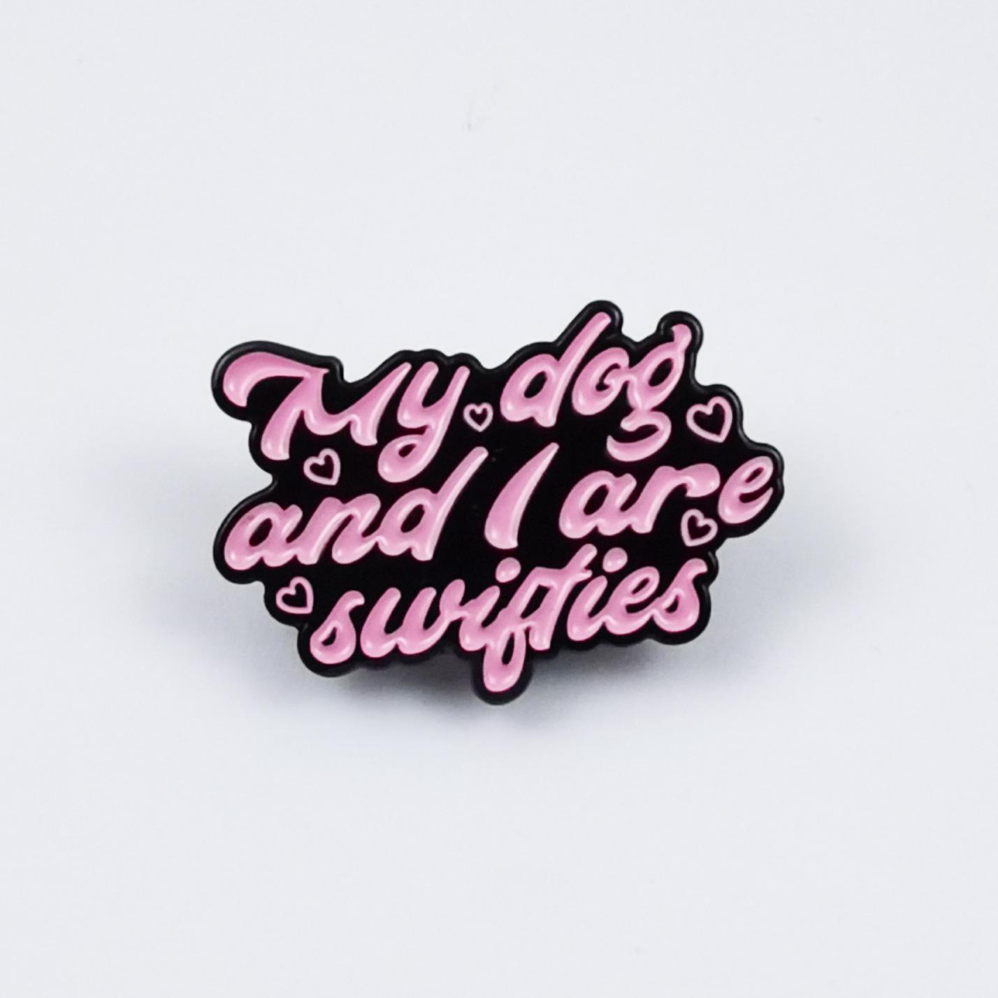 Personalized Fun English Quote Brooch – Cartoon Geometric Badge for Clothing & Bags.