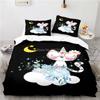 Cute Unicorn Pattern 3d Bedding Set Bed Linen 2/3pcs Blue Duvet Cover Set with Pillowcase Twin Full Queen King Size Home Textile