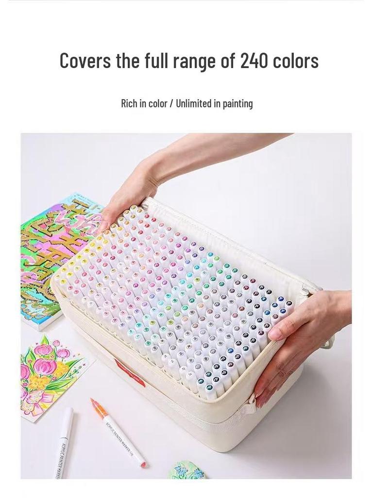 Blue Fruit 240-Color Liquid Ink Acrylic Marker Set for Kids' DIY Painting & Art Projects