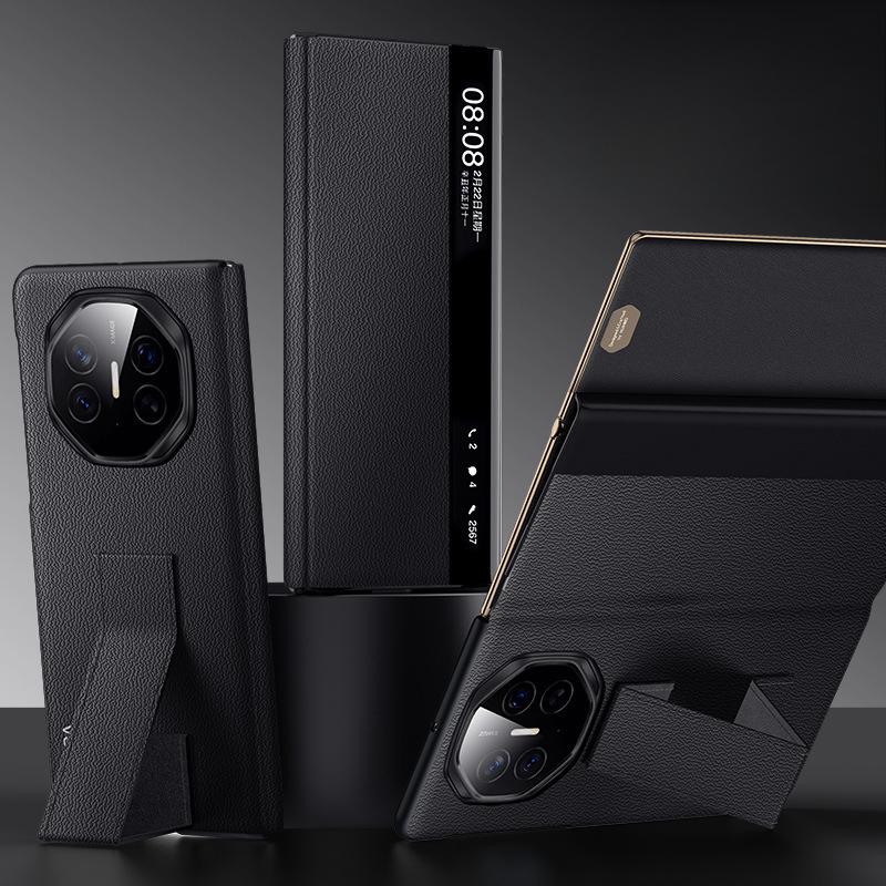 Vhodné pro pouzdro na mobilní telefon Huawei MateXT, držák, chytré okénko, skládací pouzdro, Huawei, pouzdro z pánské kůže proti pádu