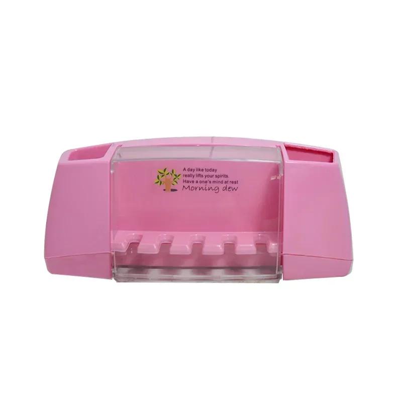 

Держатель зубной щетки, коробка для хранения, набор косметических принадлежностей для ванной комнаты, креативный крепкий липкий крючок-кронштейн с присоской розовый