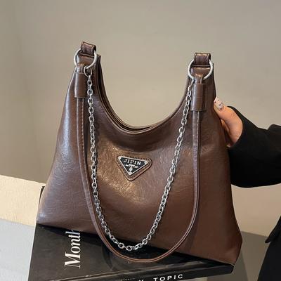 Retro Simple Shoulder Tote Bag, Premium Chain, Portable Crossbody Underarm Women'S Bag.