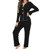 Women's 2 Piece Pajama Set Long-Sleeve Top with Bow And Long Pants Sleepwear Set Casual Fall Loungewear Pjs Set