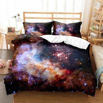 Hubble Image King Queen Duvet Cover Vast Starry Sky Bedding Set Bright Universe Landscape Quilt Cover Polyester Comforter Cover
