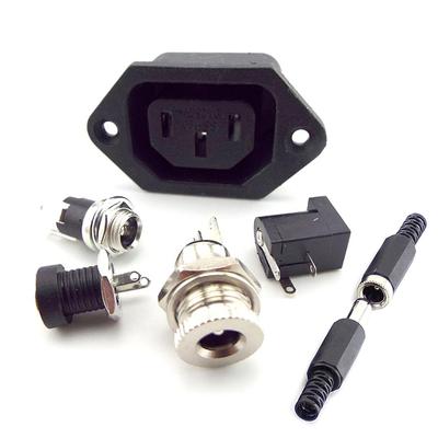 2 pezzi 5,5*2,1 mm Presa jack di alimentazione CC Presa elettrica Femmina PCB Montaggio a pannello Connettore Porta di ricarica in metallo filettato Spina