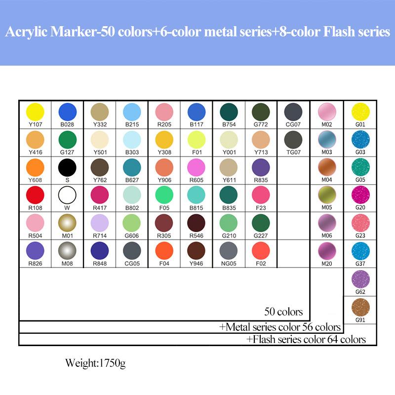 STA  Acrylic Marker Pen Waterproof mMulticolour Set For Stone Glass Metal Fabric Canvas Art School Student Supplies For Artist