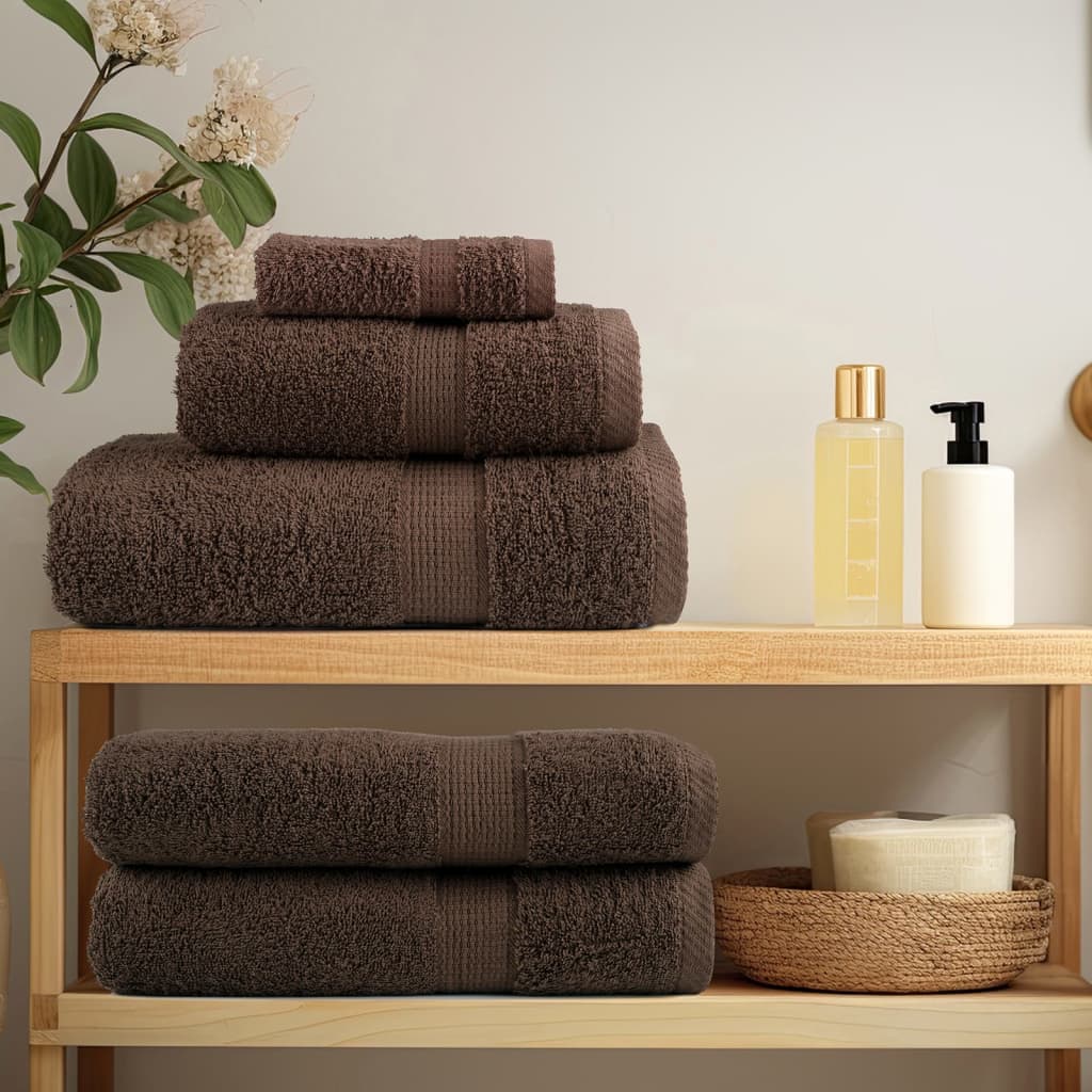Premium Towels SOLUND 2 Pcs Brown 100x200 Cm 600 G M²