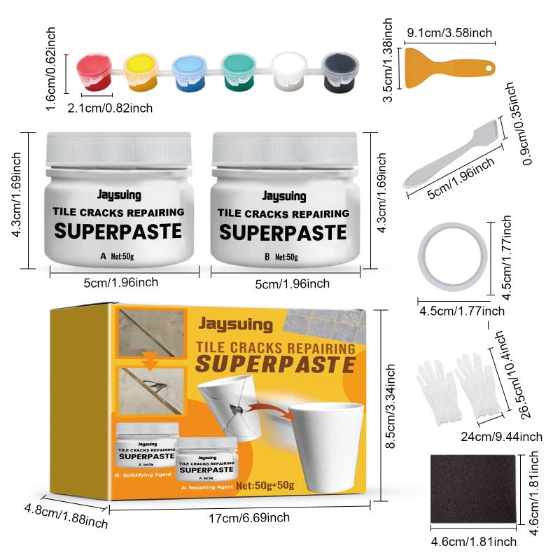 Ceramic Repair Paste Tub Tile & Shower Porcelain Repair for Crack Chip Ceramic Bathroom Tub Floor Ceramic Repair