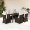 VidaXL 7-Piece Garden Dining Set with Cushions, Table and Chairs with Adjustable Backrest, Outdoor Furniture, 3213209