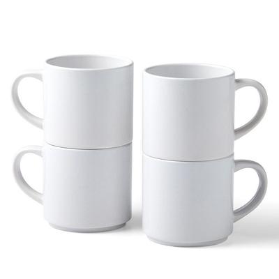 4 Stackable Ceramic Mugs White 300 Ml - Cricut